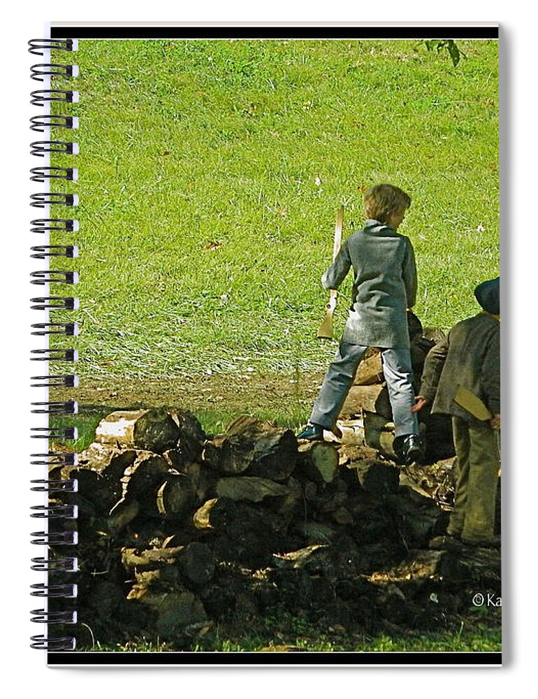 Boys Spiral Notebook featuring the photograph Boys Will be Boys by Kathy Barney
