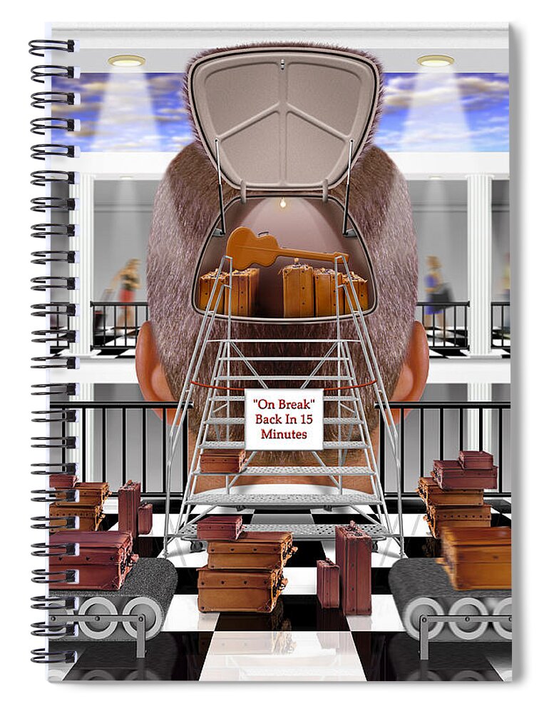 Surrealism Spiral Notebook featuring the photograph Brain Luggage 2 by Mike McGlothlen