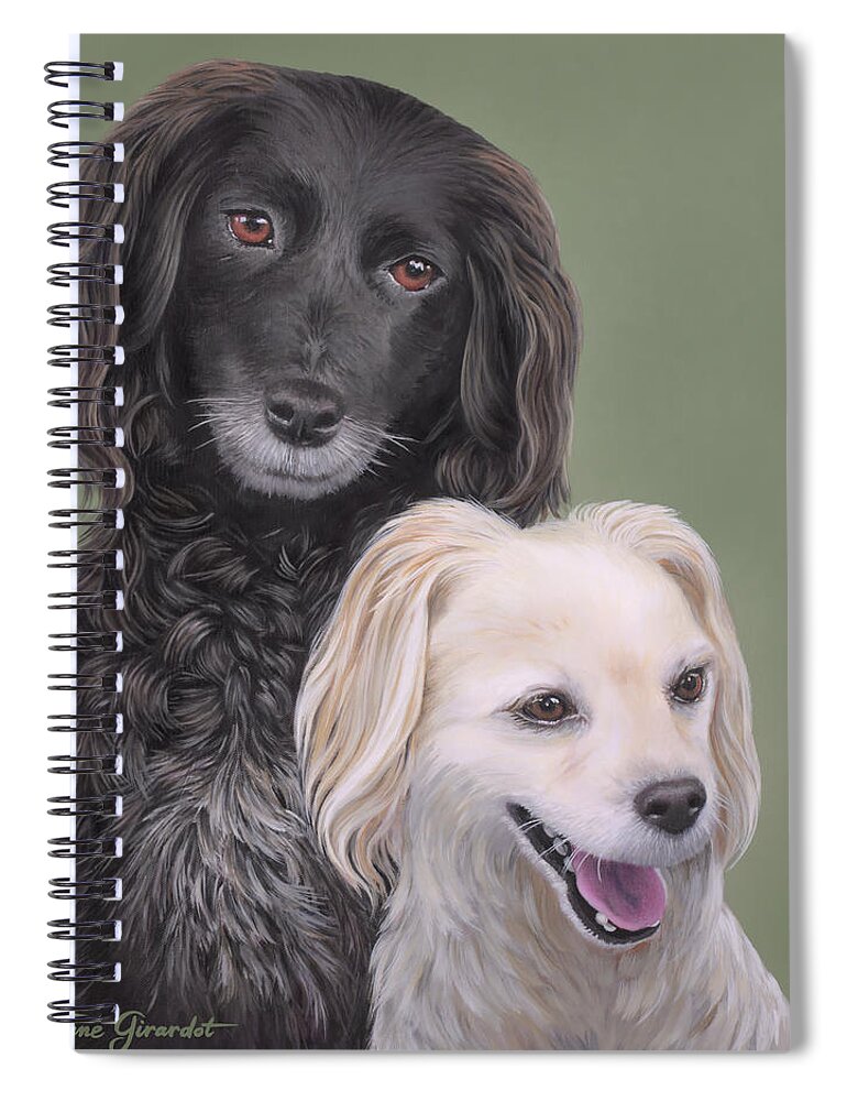 Dog Spiral Notebook featuring the painting Brea and Randy by Jane Girardot
