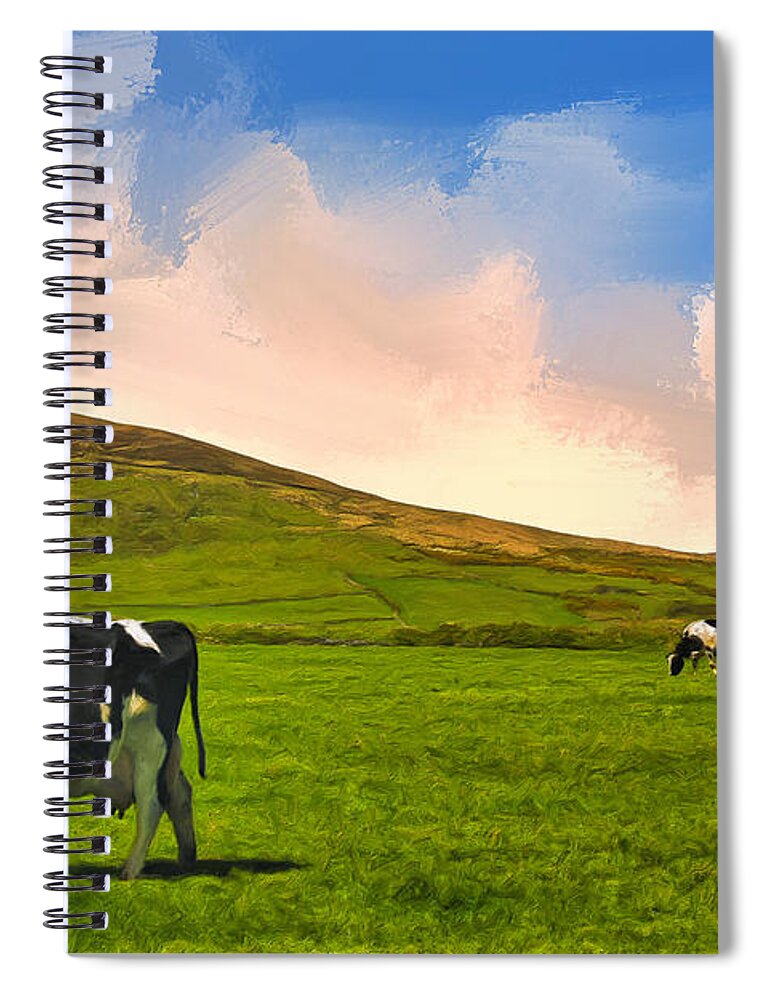 Cattle Spiral Notebook featuring the painting Breakfast of Champions by Dominic Piperata