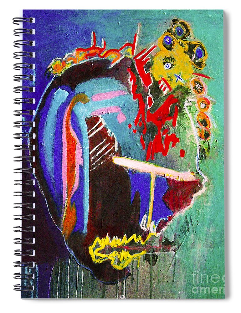 Abstract Spiral Notebook featuring the painting Breakthrough by Jeff Barrett