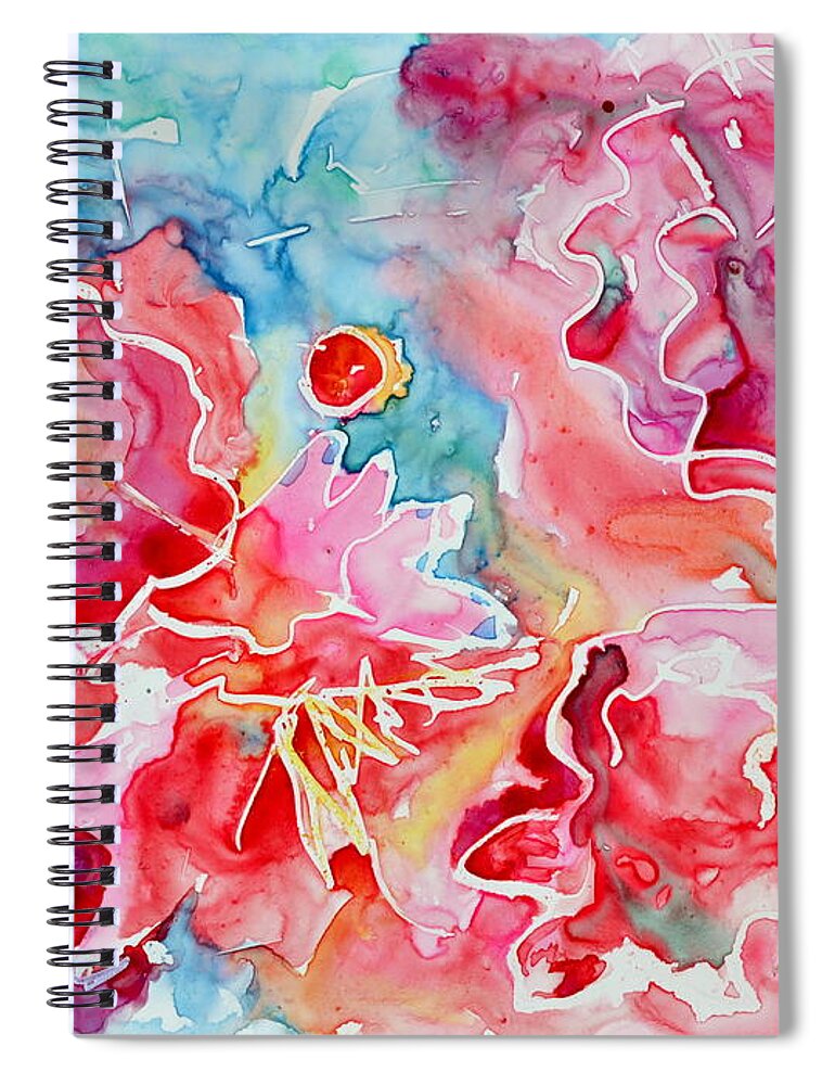 Flower Spiral Notebook featuring the painting Breathe by Beverley Harper Tinsley