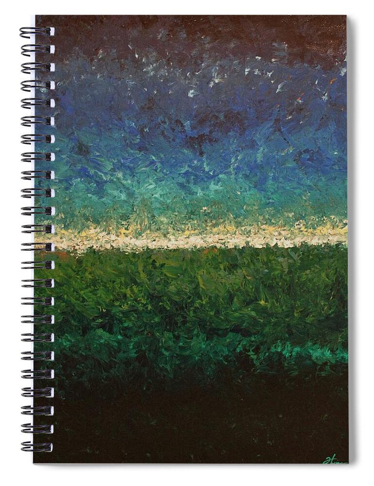 Abstract Spiral Notebook featuring the painting Breathe by Todd Hoover