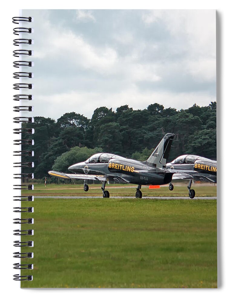 Breitling Aero L-9 Albatross Jets Spiral Notebook featuring the photograph Breitling Aero L-9 Albatross Jets by Shirley Mitchell