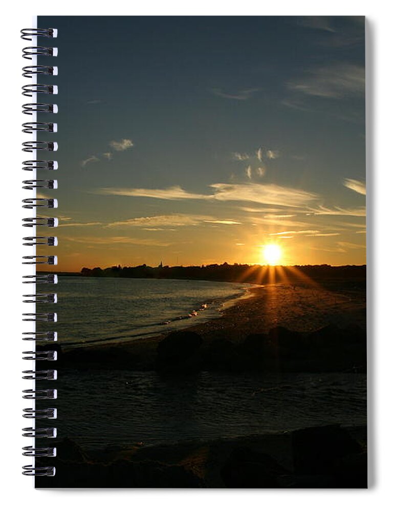 Beach Sunset Spiral Notebook featuring the photograph Bright Horizon by Neal Eslinger