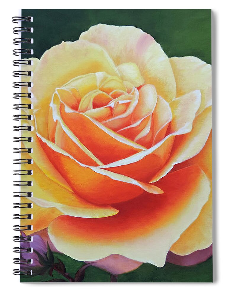 Brilliant Rose Spiral Notebook featuring the painting Brilliant Rose by Jimmie Bartlett