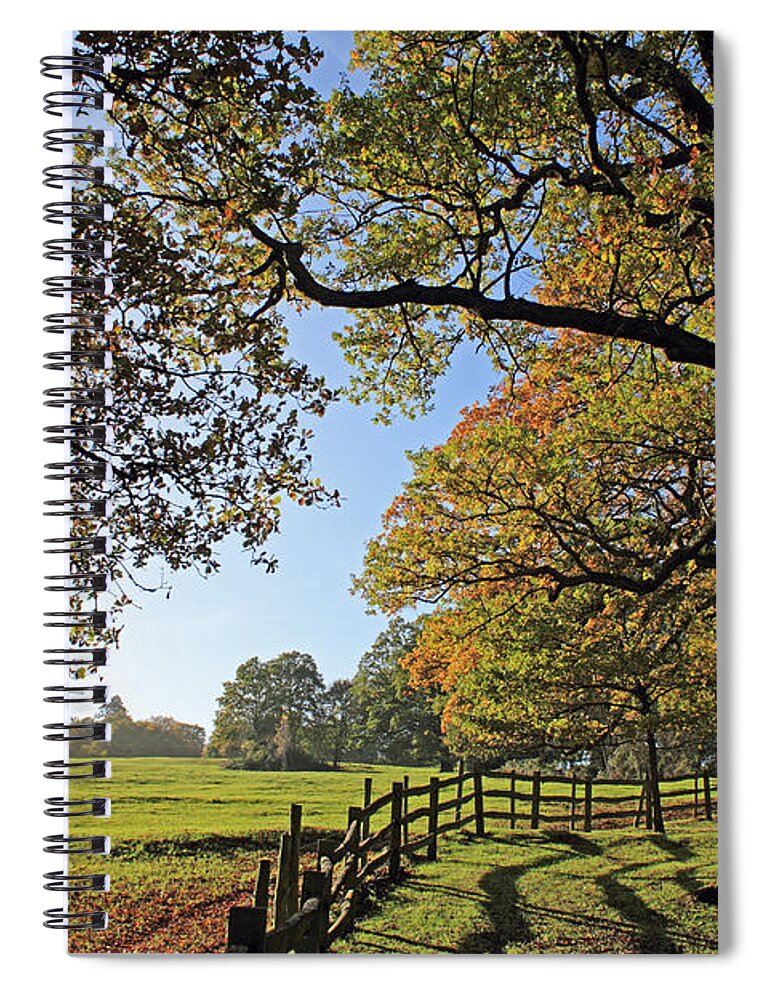 British English Countryside Landscape Spiral Notebook featuring the photograph British Autumn by Julia Gavin
