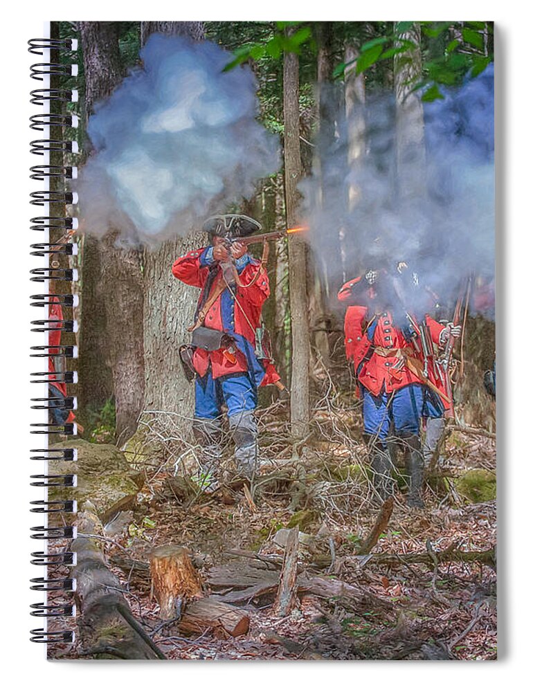 British Volley Fire Spiral Notebook featuring the digital art British Volley Fire Cook Forest by Randy Steele
