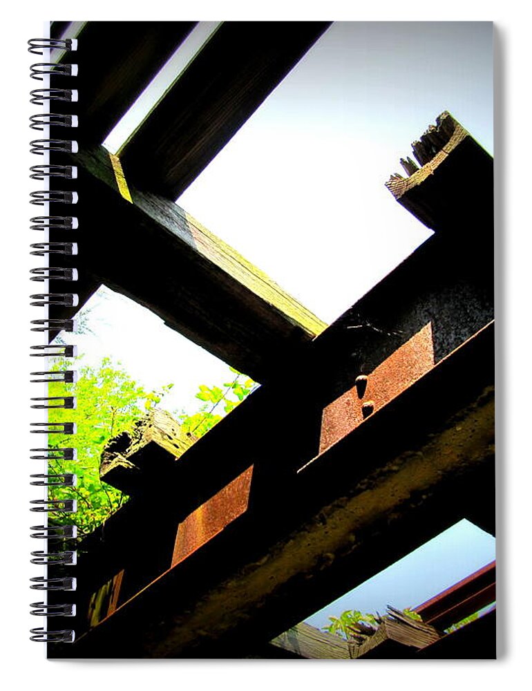 Bridge Spiral Notebook featuring the photograph Broken Bridge by Richard Reeve