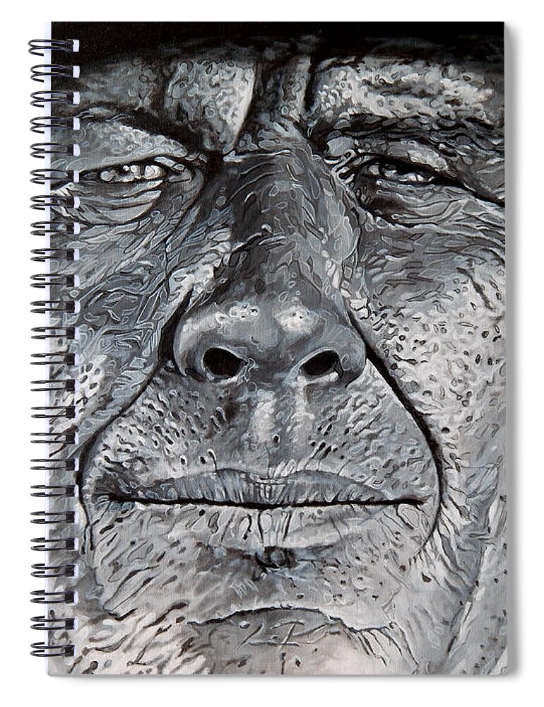 Charles Bronson Spiral Notebook featuring the painting Bronson by Arie Van der Wijst