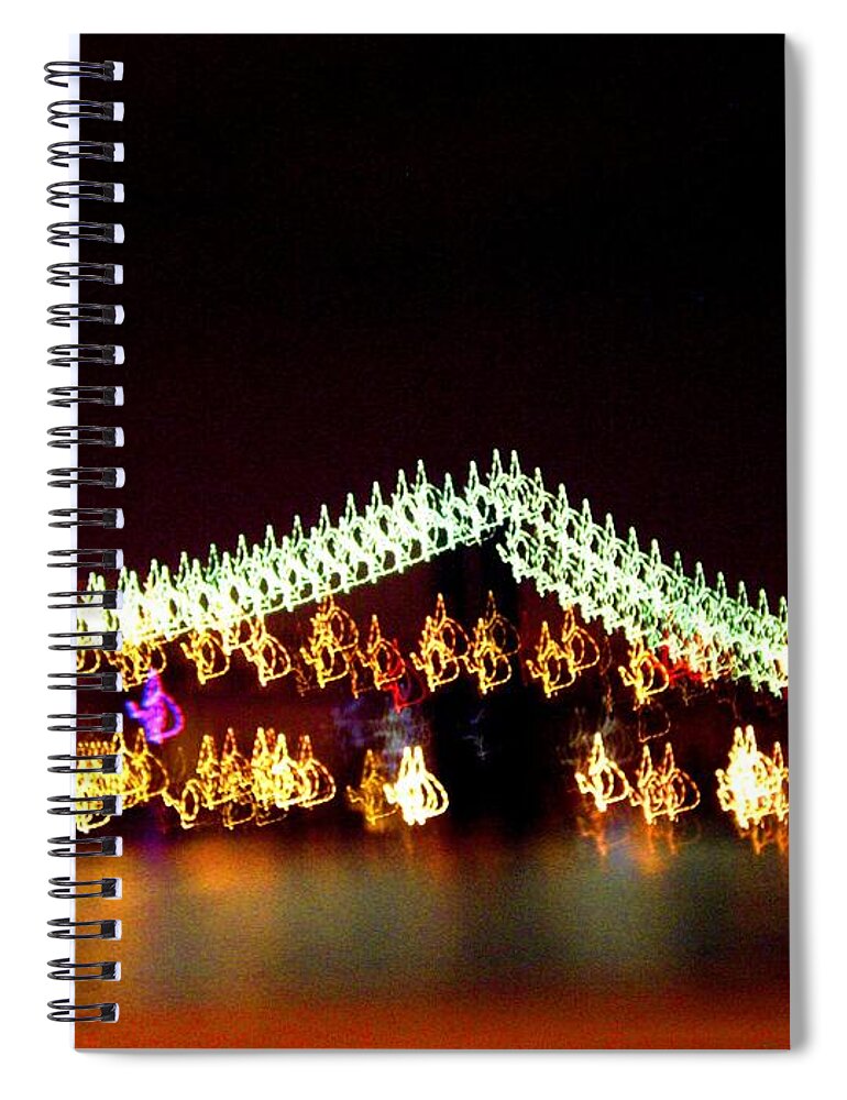 Brooklyn Bridge Spiral Notebook featuring the photograph Brooklyn Bridge at Night by Cleaster Cotton