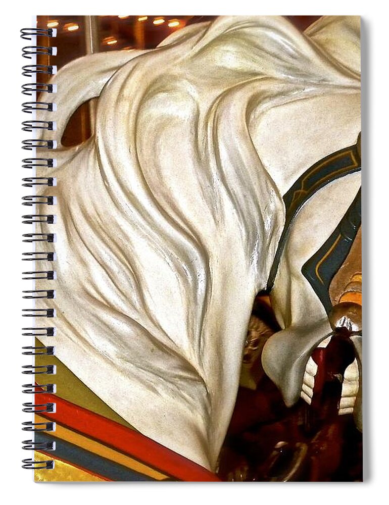 Carousel Spiral Notebook featuring the photograph Brooklyn Hobby Horse by Joan Reese