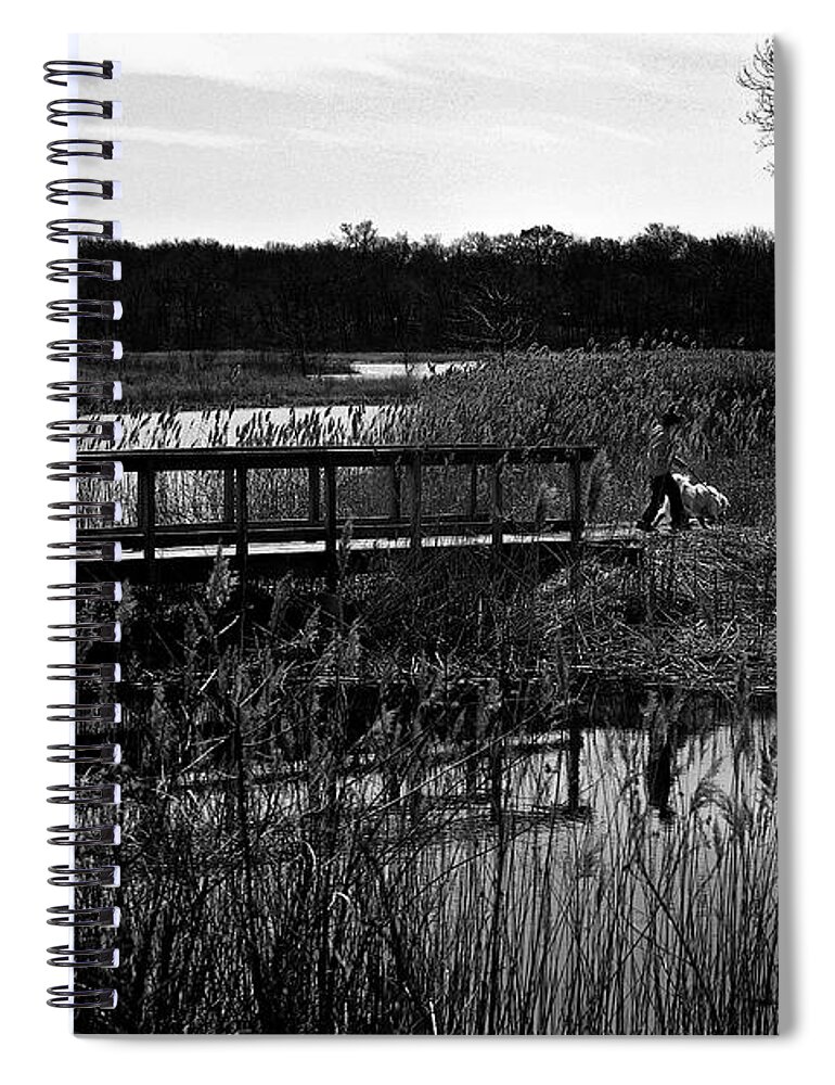 Brothers Boys Boy Dog Frankjcasella Homewood Izaak Walton Preserve Illinios Art Photography Fineartamerica Prints Greetingcards Blackandwhite Nature Landscape Water Blue White Sky Trees Sun Beautiful Clouds Colorful Wildlife Bond People Animal Scenic Grass Outdoors Love Woods Wild Digital Reflection Country Autumn Fall Scenery Bridge America Pond Children Peaceful Road Path Trail Rural Life Fish Season Decorative Calm Monochrome Field Family Horizontal Silhouette Family Friends Spiral Notebook featuring the photograph Brothers by Frank J Casella