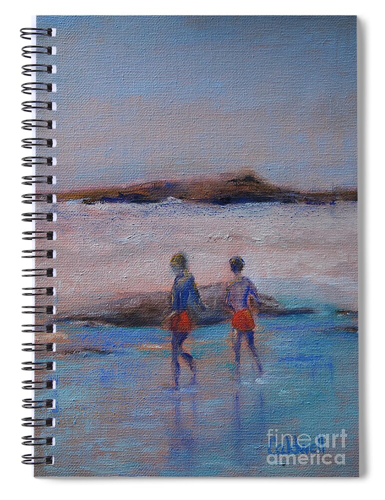 Brothers Spiral Notebook featuring the painting Brothers by Patricia Caldwell