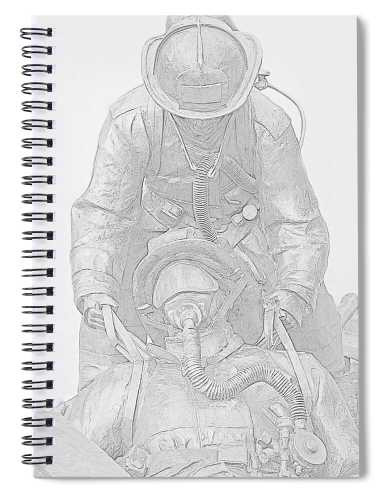 Firefighter Spiral Notebook featuring the photograph Brothers by Susan McMenamin