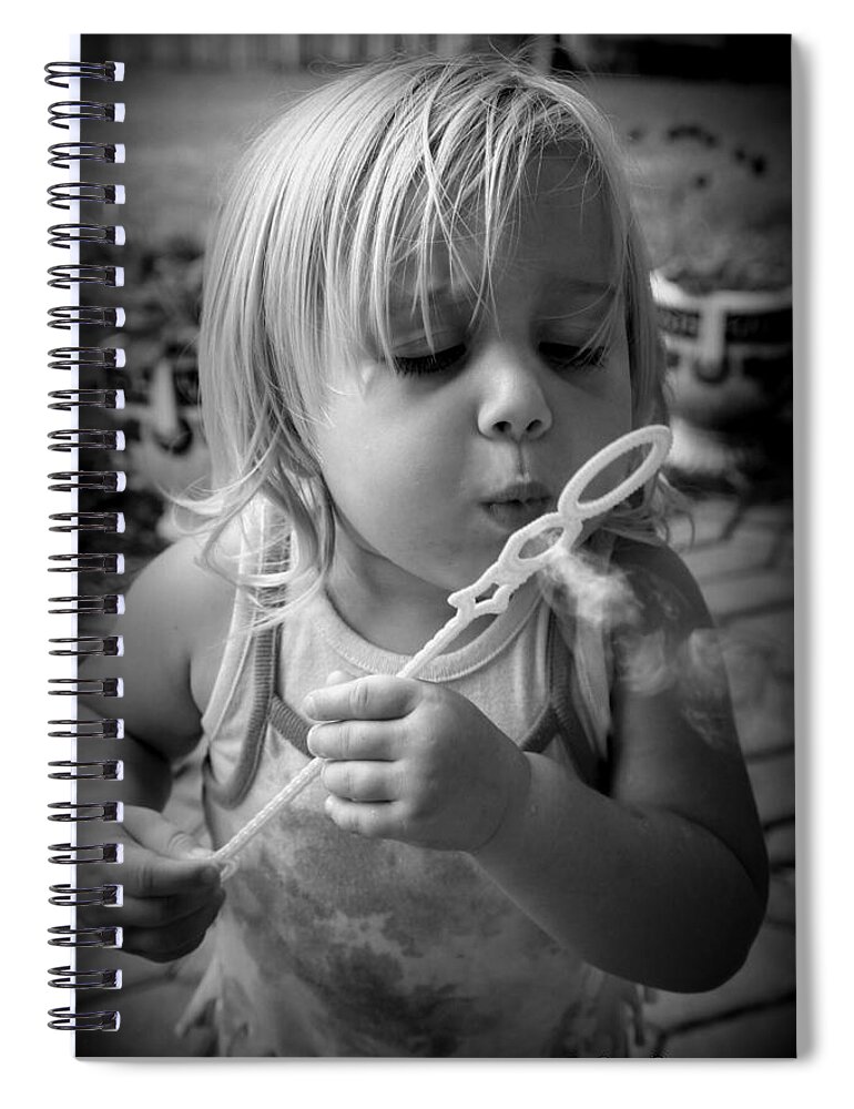 Bubble Spiral Notebook featuring the photograph Bubble Fun by Laurie Perry