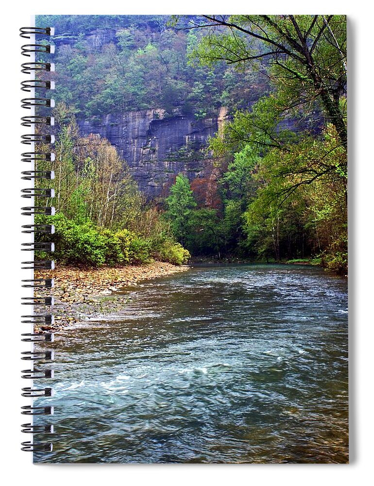 Buffalo National River Spiral Notebook featuring the photograph Buffalo River Downstream by Marty Koch