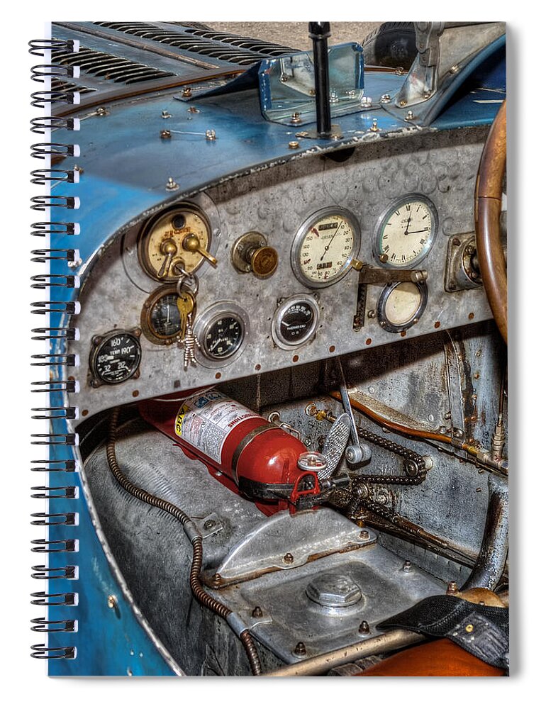 Bugatti Spiral Notebook featuring the photograph Bugatti Cockpit by Bill Wakeley