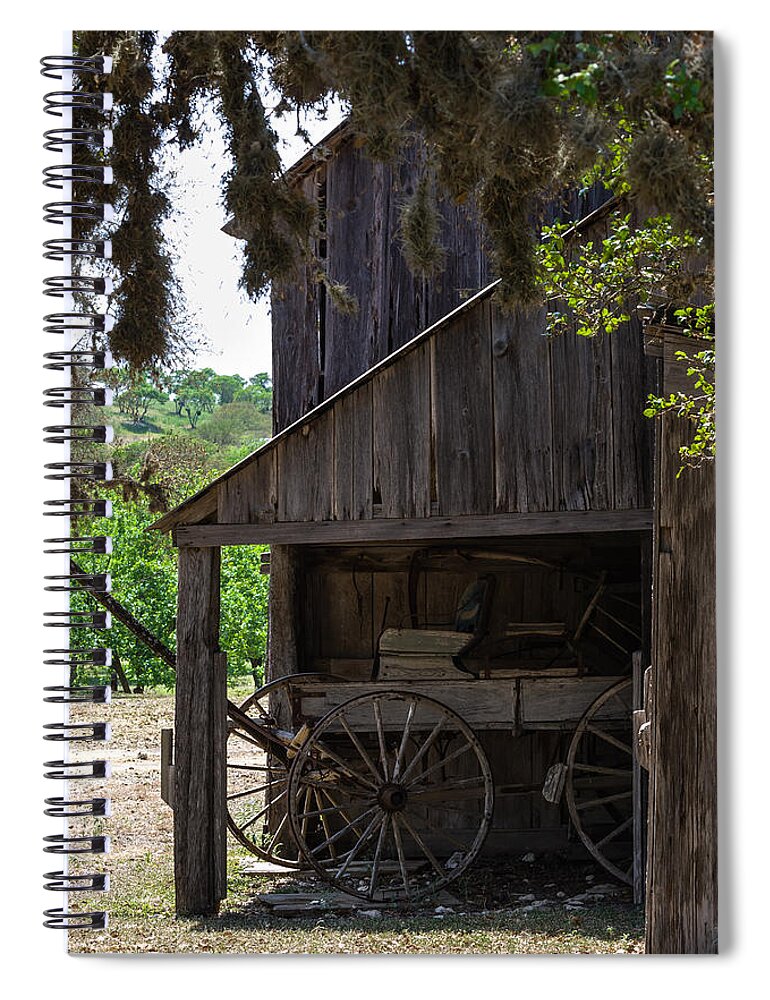 Barn Spiral Notebook featuring the photograph Buggy in the Barn by Ed Gleichman