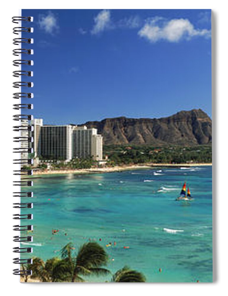 Photography Spiral Notebook featuring the photograph Buildings Along The Coastline, Diamond by Panoramic Images