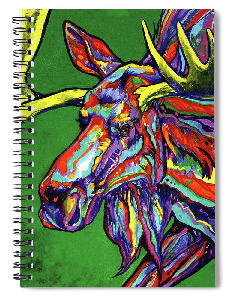 Contemporary Spiral Notebook featuring the painting Bull Moose by Derrick Higgins