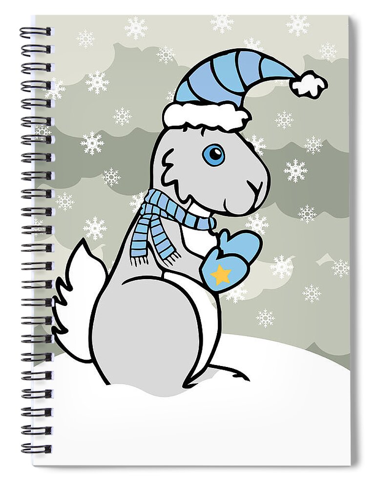 Bunny Spiral Notebook featuring the digital art Bunny Winter by Christy Beckwith