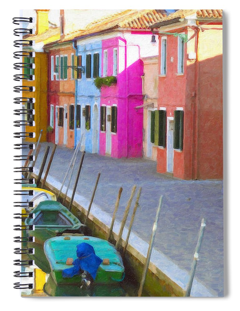 Architectural Spiral Notebook featuring the painting Murano District Venice Italy by Dean Wittle