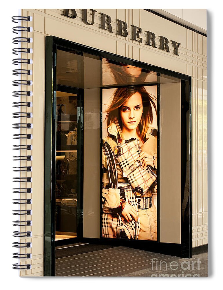 Burberry Spiral Notebook featuring the photograph Burberry Emma Watson 01 by Rick Piper Photography