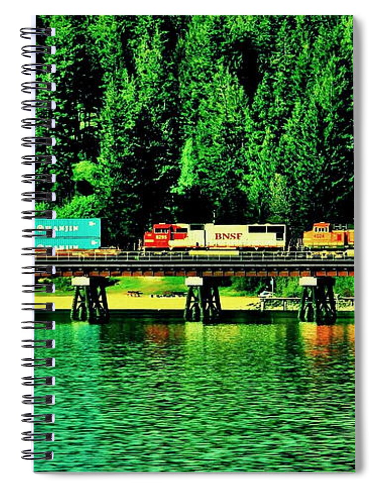 Train Spiral Notebook featuring the photograph Burlington Northern by Benjamin Yeager
