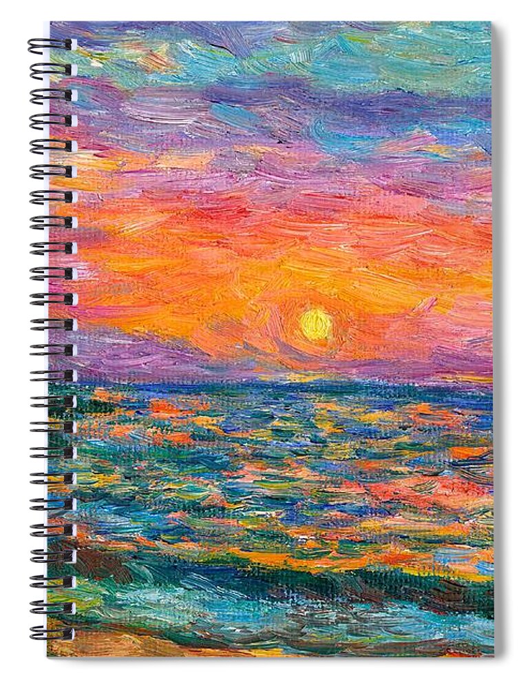 Ocean Spiral Notebook featuring the painting Burning Shore by Kendall Kessler