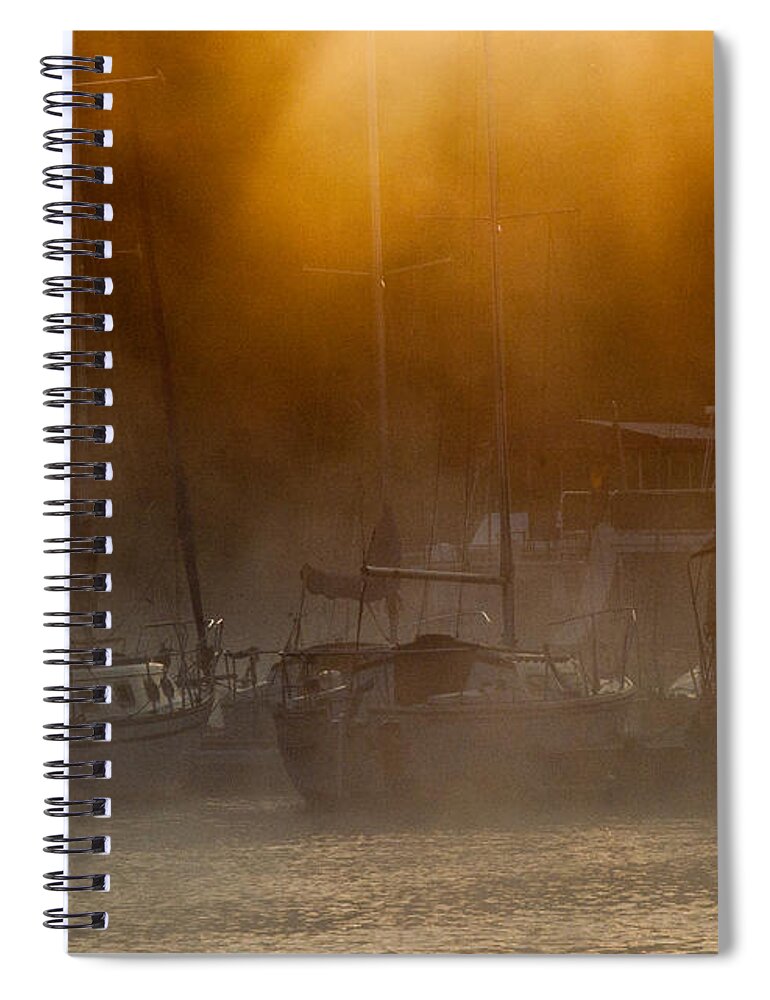 Cherokee Spiral Notebook featuring the photograph Burning Through the Fog by Douglas Stucky
