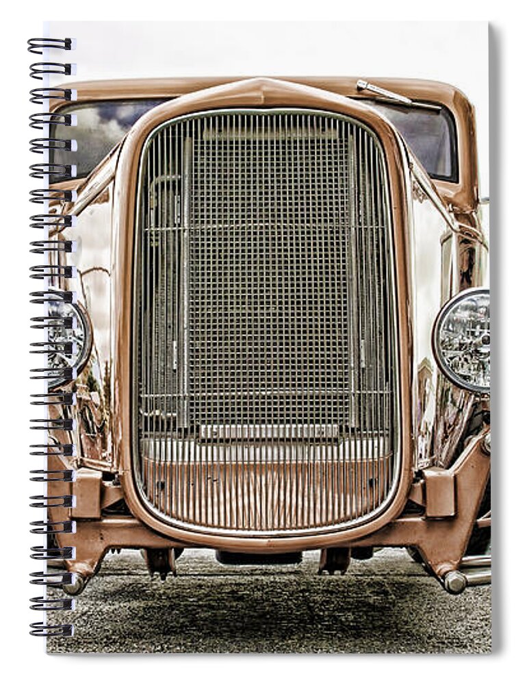 Classic Spiral Notebook featuring the photograph Burnt Orange Hot Rod by Jerry Nettik