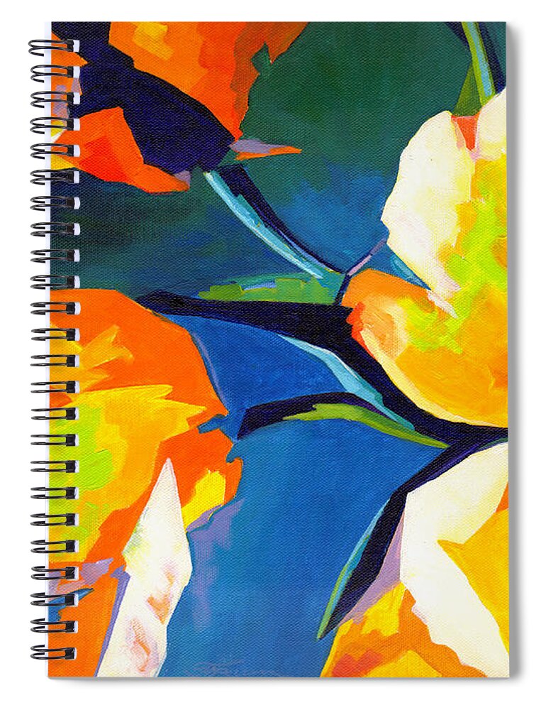 Tanya Filichkin Spiral Notebook featuring the painting Bursting Colors by Tanya Filichkin