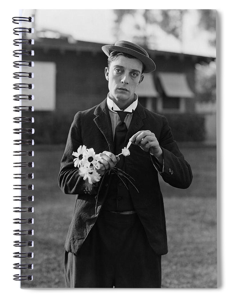 Movie Poster Spiral Notebook featuring the photograph Buster Keaton Portrait by Georgia Clare