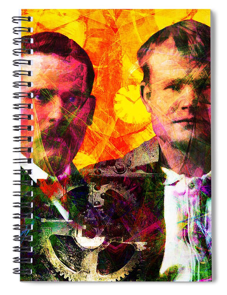 Butch Cassidy Spiral Notebook featuring the photograph Butch and Sundance Incorporated Steampunk Machines Patent Pending 20140512 by Wingsdomain Art and Photography