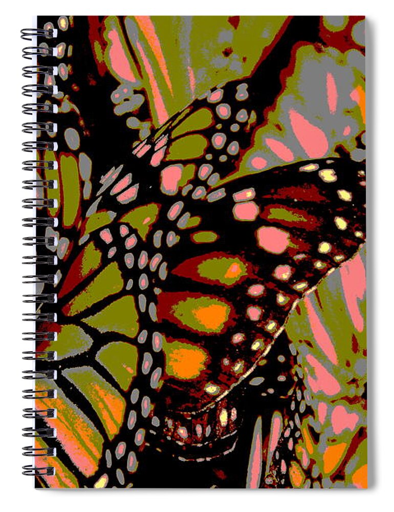 Wings Spiral Notebook featuring the digital art Butterflies by Meganne Peck
