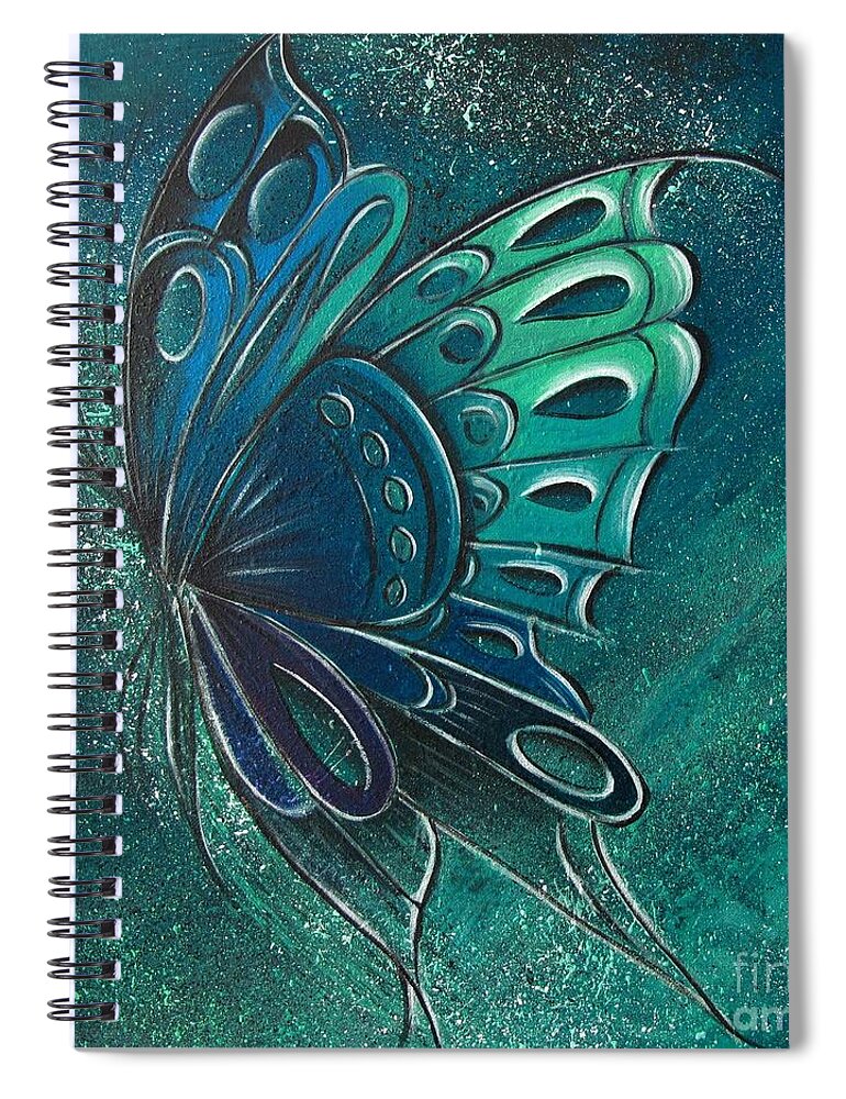 Reina Spiral Notebook featuring the painting Butterfly 2 by Reina Cottier