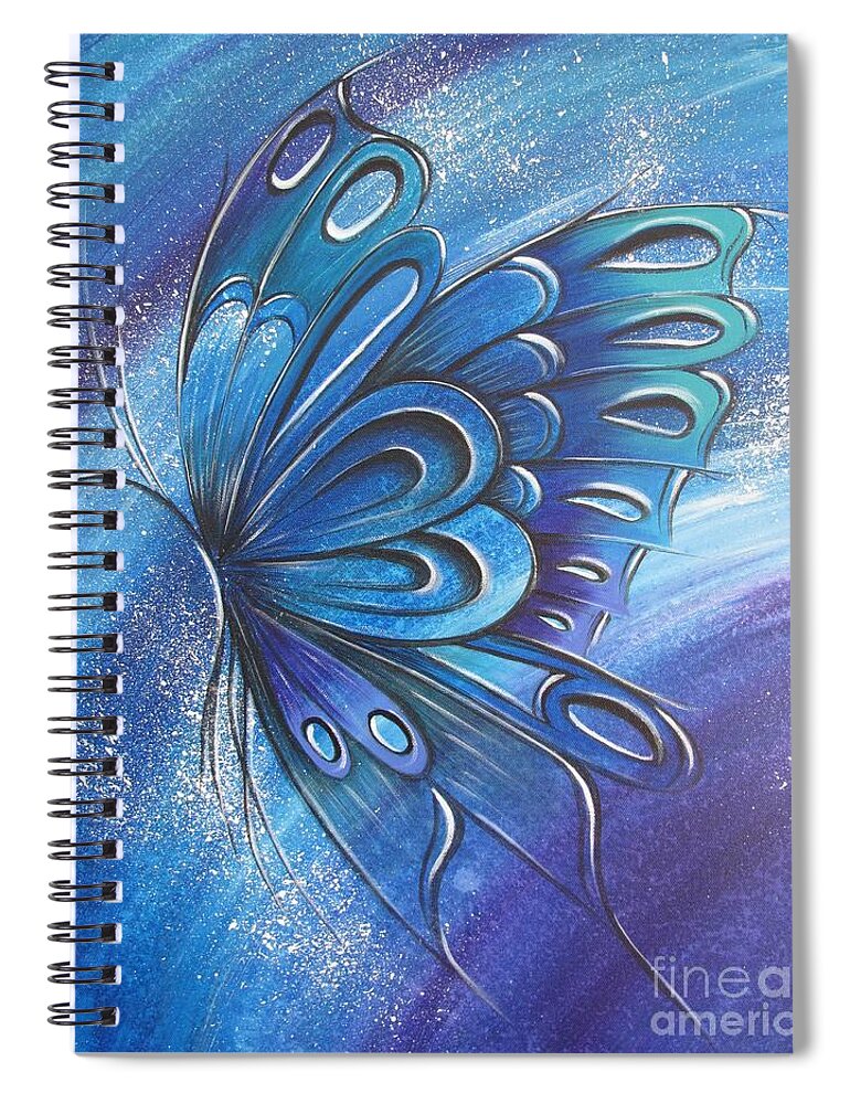 Reina Spiral Notebook featuring the painting Butterfly 4 by Reina Cottier