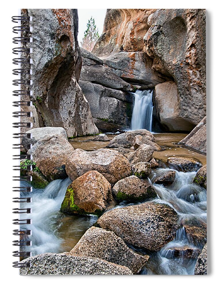 Waterfall Spiral Notebook featuring the photograph Buttermilks Waterfall by Cat Connor