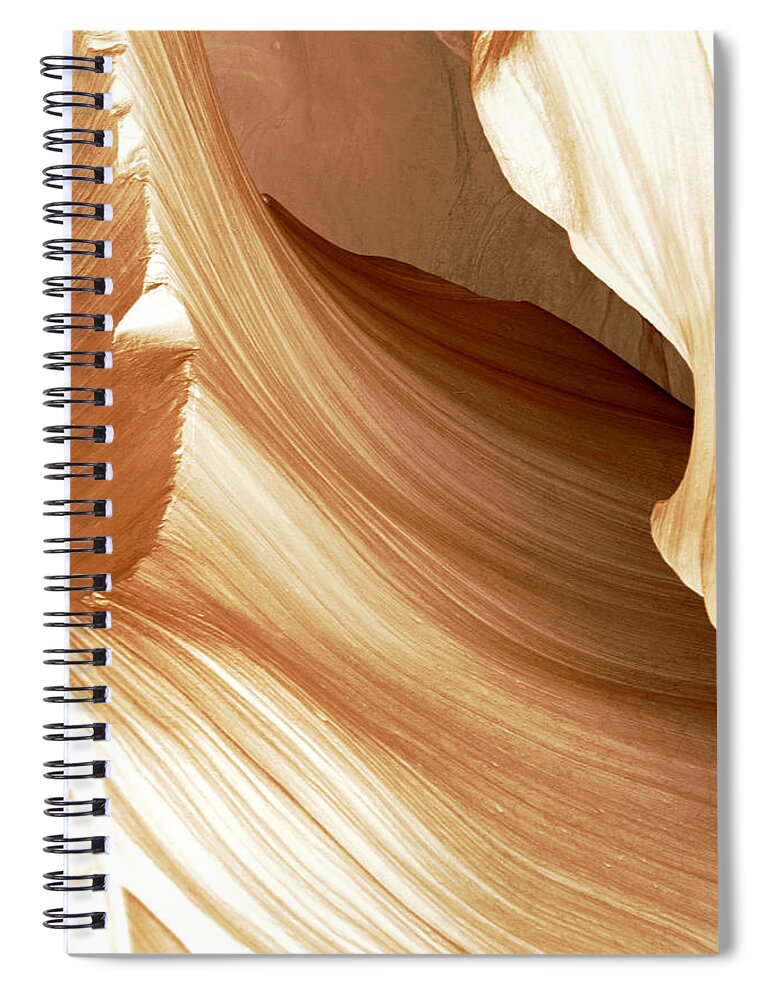 Evie Spiral Notebook featuring the photograph Butterscotch Taffy Antelope Canyon by Evie Carrier