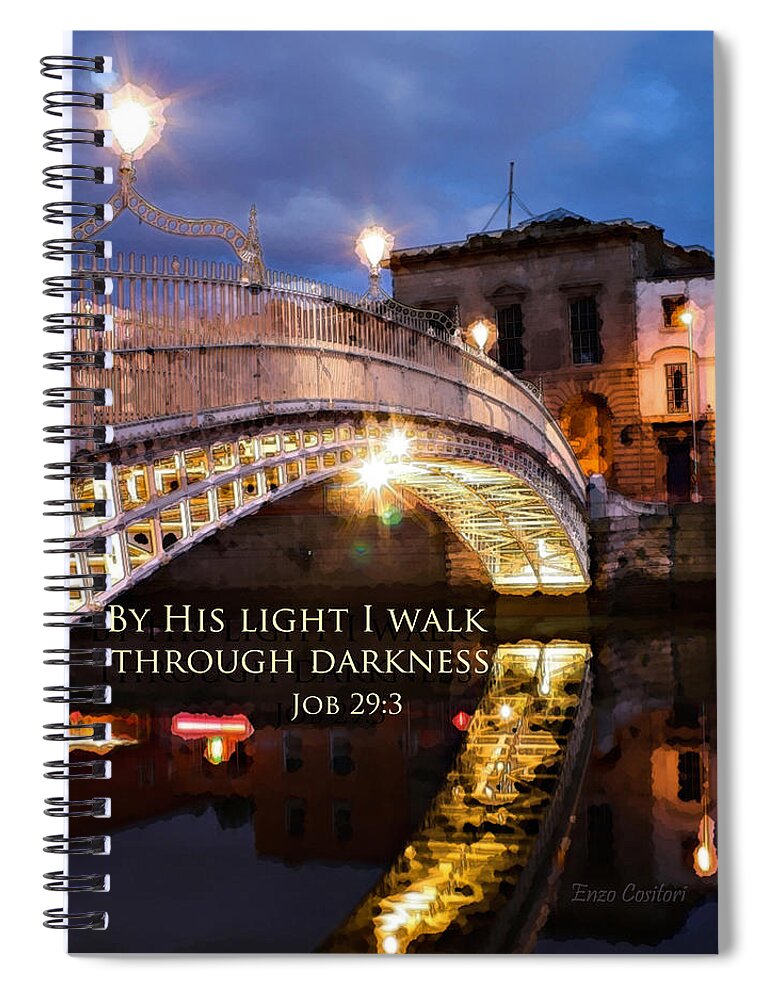 By His Light I Walk Spiral Notebook featuring the digital art By His light I walk by Denise Beverly