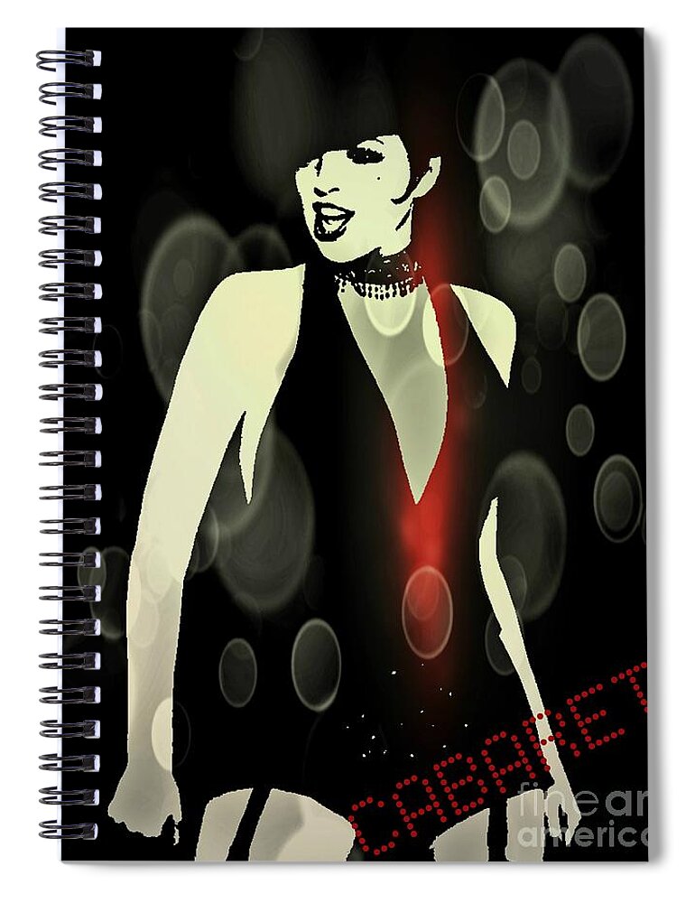 Cabaret Spiral Notebook featuring the digital art Cabaret by Binka Kirova