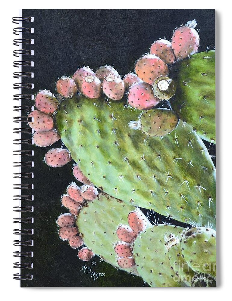 Plant Spiral Notebook featuring the painting Cactus Fruit by Mary Rogers