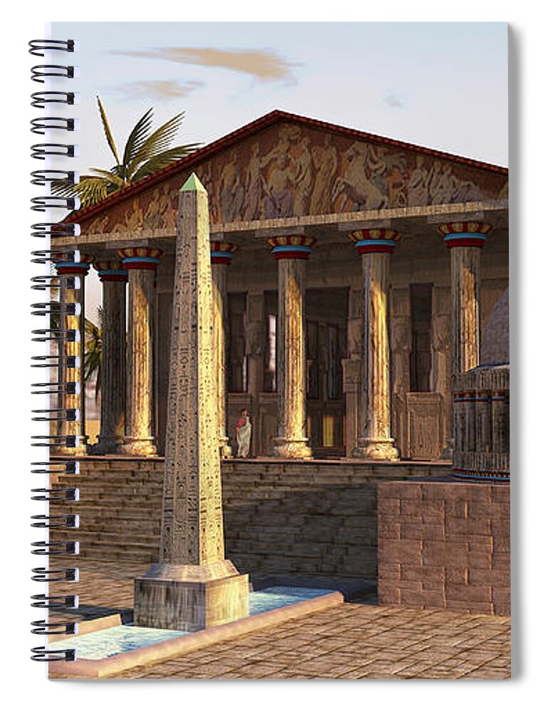 Alexandria Spiral Notebook featuring the painting Caesareum Temple Ancient Alexandria by Don Dixon
