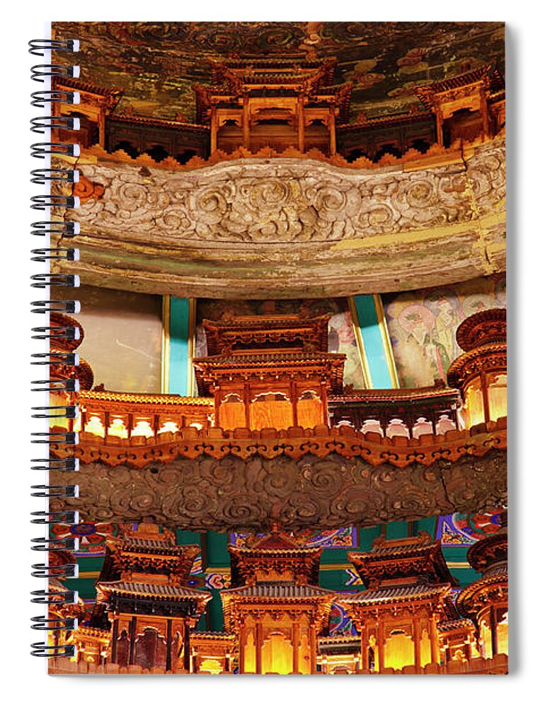 Chinese Culture Spiral Notebook featuring the photograph Caisson Ceiling Of Ancient by Loonger