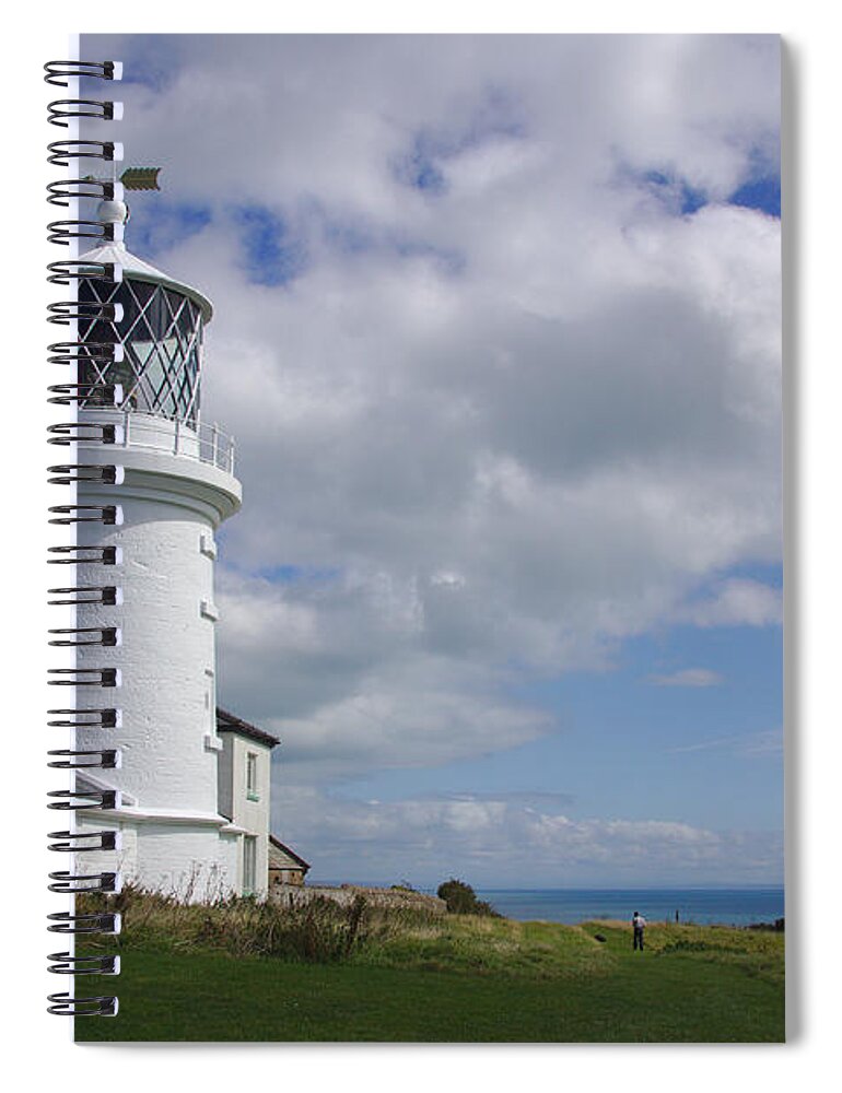 Tenby Spiral Notebook featuring the photograph Caldey Island Lighthouse by Jeremy Hayden
