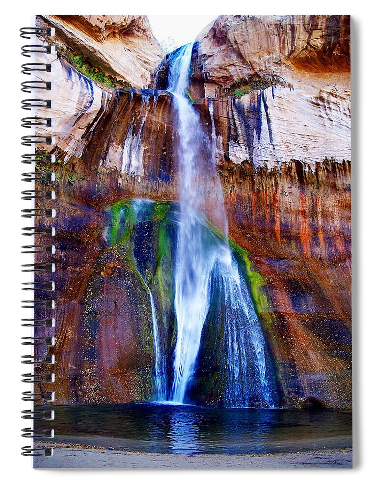 Escalante Spiral Notebook featuring the photograph Calf Creek Falls by Tranquil Light Photography