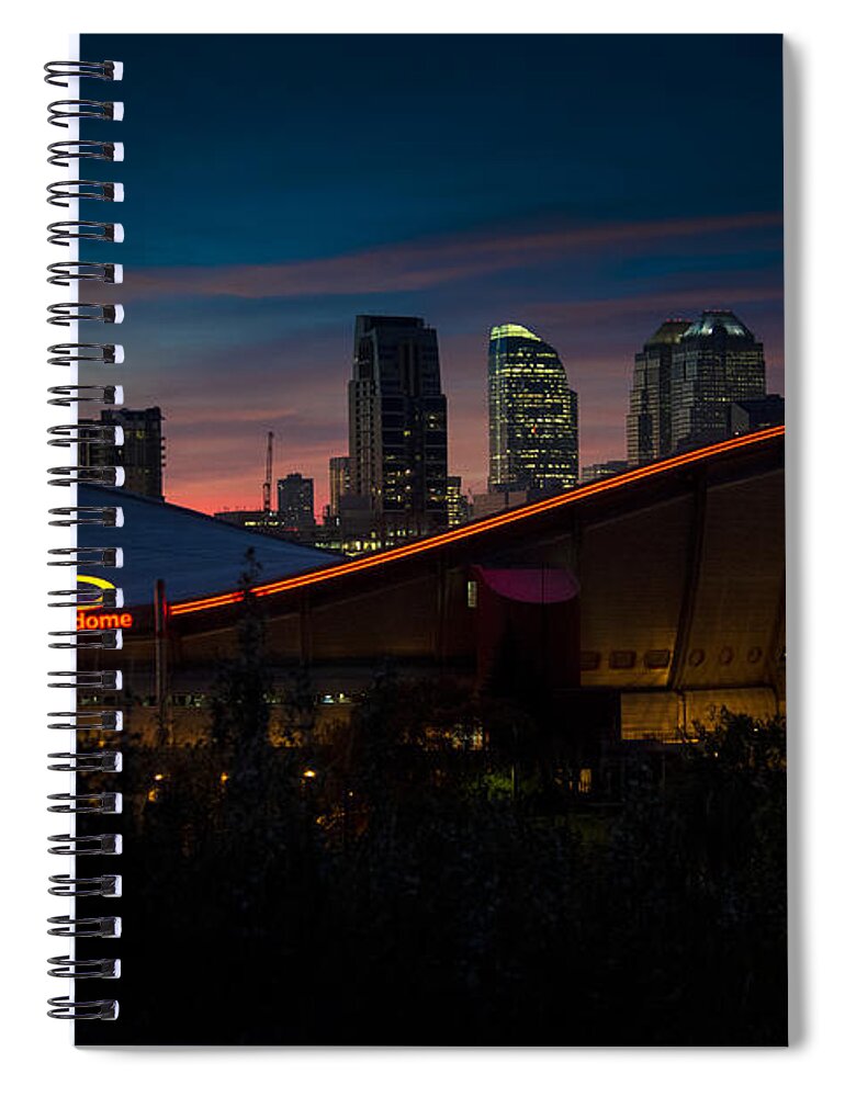 Calgary Spiral Notebook featuring the photograph Calgary at Night by Bill Cubitt