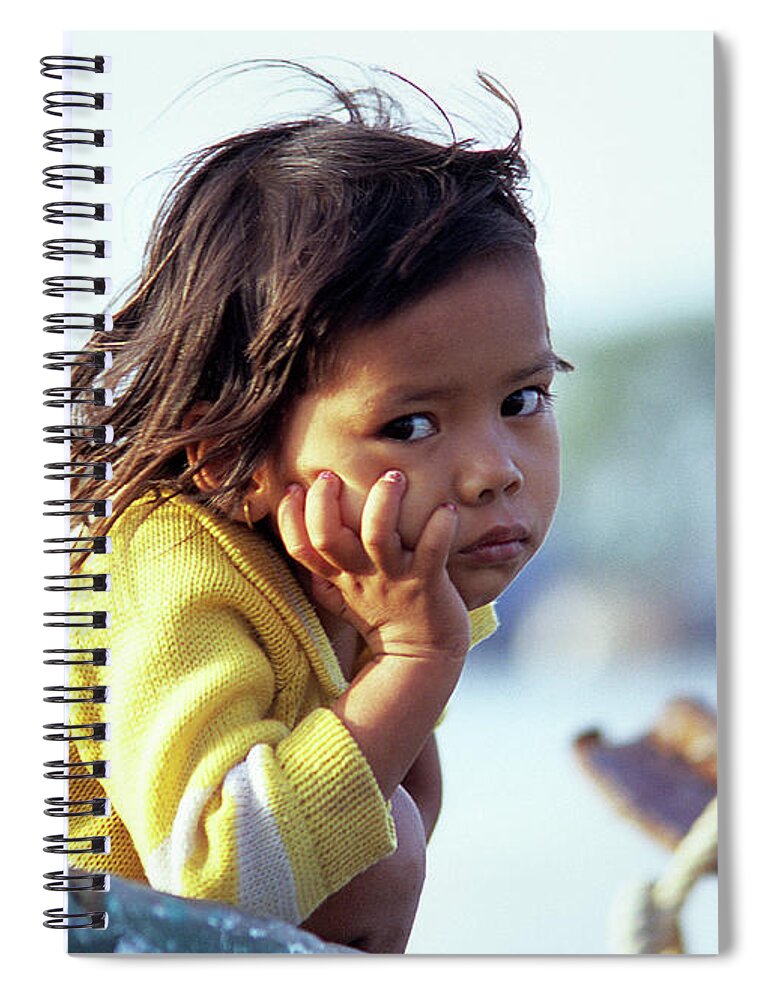 Cambodia Spiral Notebook featuring the photograph Cambodian Girl 01 by Rick Piper Photography