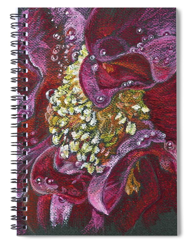 Camellia Spiral Notebook featuring the pastel Camellia Rain by Michele Myers